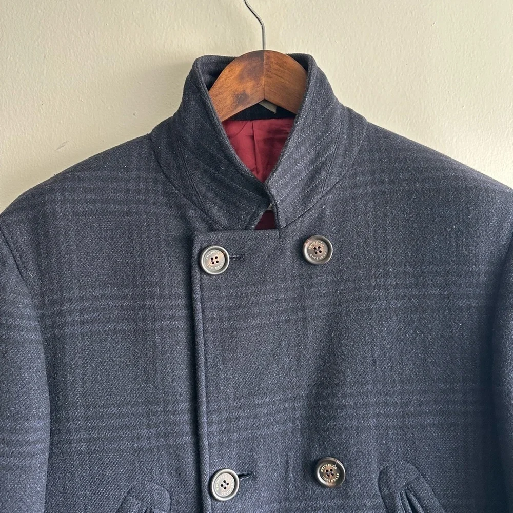 Brunello Cucinelli Double-Breasted Wool Navy Military Coat EU50/US40